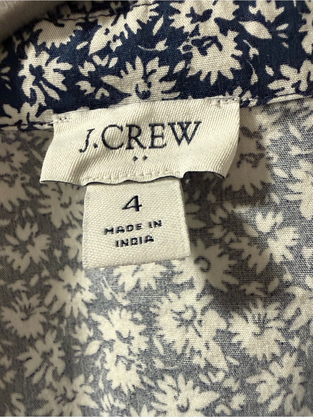 Jcrew Navy Blue Floral Button-Front Dress - Picture 2 of 4